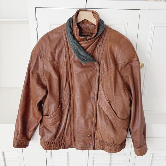 Vintage Wilsons Leather Men's Adventure Bound Colorblock Leather Bomber Jacket L - Picture 1 of 9